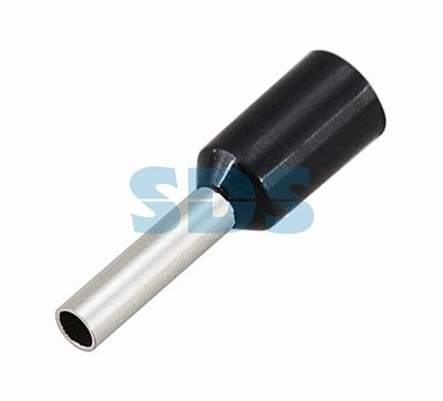 Наконечник штыревой втулочный изолированный F-8 мм 1.5 мм² (НШВи 1.5-8) черный REXANT (100)