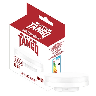 Лампа светодиодная 10W GX53 LED 4000K 220V 75*27mm (TANGO LED GX53-10W-W) TANGO
