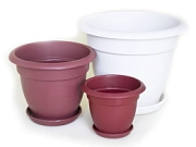 Кашпо с поддоном 18л, белый ДимПласт