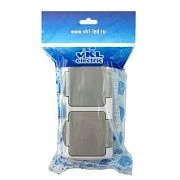 Розетка 2-ая с/з с крышкой серый ОП 16А, IP54 VKL electric (1/5/60)