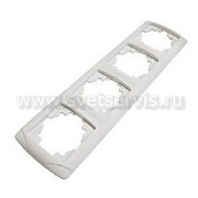 Рамка 4-х местная гор. белый (МР004Г) Маргарита