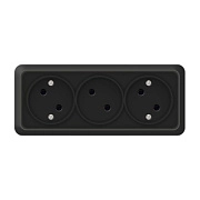 Розетка 3-ая б/з черный ОП 16А, 220В Олимп