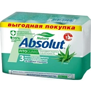 Мыло туалетное антибактериальное "NATURE FitoGuard" Алоэ, (упак 4шт х 75гр) АБСОЛЮТ