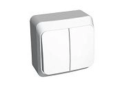 Выключатель 2кл. белый ОП 10А, 220В Этюд (ВА 10-002В)