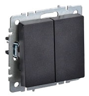 Выключатель 2-кл. черн. BRITE СП, 10А (ВС10-2-0-БрЧ) (механизм) ИЭК