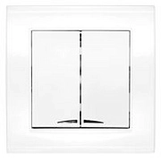 Выключатель 2кл. с подсветкой белый СП, 10А, 220В (7947410) Бриллиант