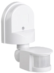 Датчик движения BT-B01 максимальная нагрузка 1200Вт, угол обзора 180°, дальность 12м, IP44, белый VKL electric