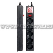 Сетевой фильтр 5*1,95м с з/к (черный) Москва Power Cube B 10А