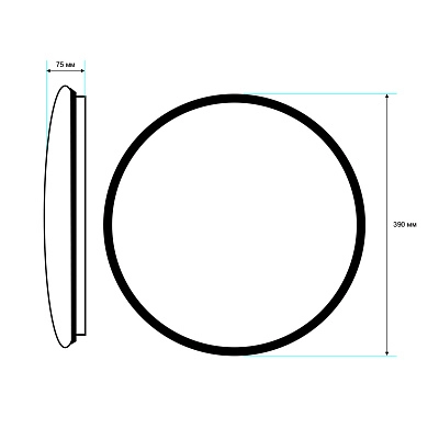 Светильник LED настенно-потолочный "ВИСКИ" 60Вт НББД-RC-P-1 (390*75мм, основание 350мм) с ИК ДУ TANGO РОССИЯ ЦВЕТНАЯ УПАКОВКА