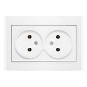 Розетка 2-ая б/з белый СП, 16А, 220В (7947519) Бриллиант