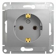 Розетка с/з алюминий СП, 16А (механизм ) GLOSSA