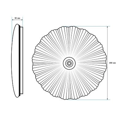 Светильник LED настенно-потолочный "ЖАСМИН" 80Вт НББД-RC-Р-1 (490*90мм, основание 450мм) с ИК ДУ TANGO РОССИЯ ЦВЕТНАЯ УПАКОВКА