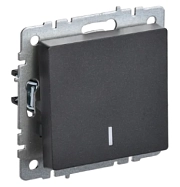 Выключатель 1-кл. с подсв. черн. BRITE СП, 10А (ВС10-1-1-БрЧ) (механизм) ИЭК