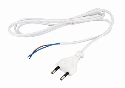 Шнур с вилкой 1,8м белый REXANT