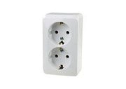 Розетка 2-ая с/з белый ОП 16А, 220В Этюд (РА 16-007В)