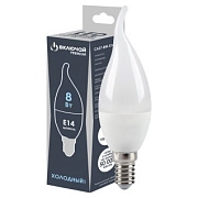 Лампа светодиодная 8W E14 cвеча на ветру 6500K 220V (LED PREMIUM СА37-8W-E14-WW) Включай