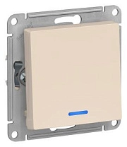 Выключатель 1кл. с подсветкой бежевый СП, 10А (механизм) ATLAS