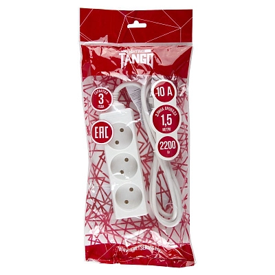 Удлинитель 3* 1,5 ПВС 10А б/з TANGO