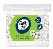 Ватные палочки "EMILY STYLE" пакет 100шт с зиплоком (1/52)