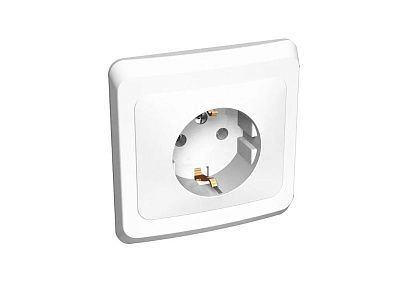 Розетка с/з белый СП, 16А, 220В (РС 16-003В) Этюд