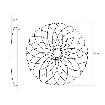 40Вт Светильник LED настенно-потолочный "МАРГАРИТА" 40Вт НББД-Р-3 (390*90мм, основание 350 мм) без ДУ 5500К TANGO РОССИЯ ЦВЕТНАЯ УПАКОВКА