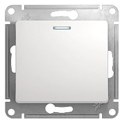 Выключатель 1кл. с подсветкой белый СП, 10А ( механизм) GLOSSA