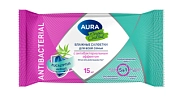 Салфетки влажные AURA "Tropic Cocktail" c антибактериальным эффектом, 15шт