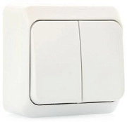 Выключатель 2кл. с подсветкой белый ОП 10А, 220В Этюд (ВА 10-006В)
