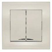 Выключатель 2кл. с подсветкой слон. кость СП, 10А, 220В (7948639) Бриллиант