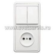 Блок комб. СП (2кл. выкл + розетка б/з) Бэлла БКВР-038