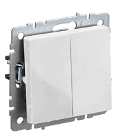 Выключатель 2-кл. прох. бел. BRITE СП, 10А (ВС10-2-6-БрБ) (механизм) ИЭК