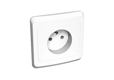 Розетка б/з белый СП, 16А, 220В (РС 16-001В) Этюд