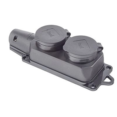 Колодка двухместная с заглушками с/з 16А 250В IP44 Светоприбор