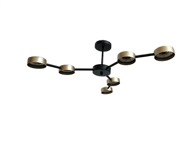 Люстра TNG-6GX53-BG-1 "НОРДИС", цвет черный+золото TANGO  (1/6)