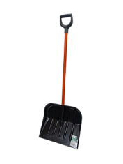 Лопата снеговая поликарбонат 460*400мм черная, стальной черенок в ПВХ оболочке D=32мм, V-ручка В приДАЧУ