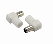 ШТЕКЕР TV Пластик Без пайки Белый Угловой REXANT