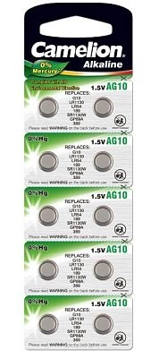 Батарейка для часов G10 BL*10 Camelion Mercury Free (389A/LR1130/189)