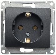 Розетка с/з антрацит СП, 16А (механизм ) GLOSSA