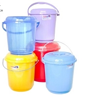 Ведро 13л., без крышки, прозрачное цвет микс ДимПласт