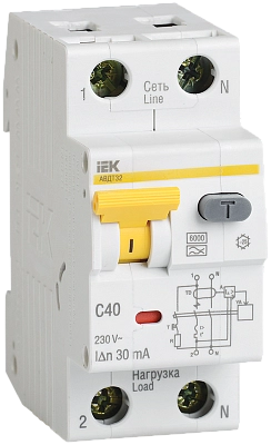 Автоматический выключатель дифференциального тока АВДТ 32 С40 30мА ИЭК KARAT