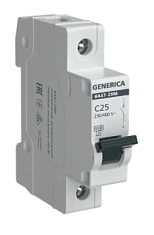 Автоматический выключатель ВА47-29М 1Р 25А 4,5кА х-ка С GENERICA (ИЭК) 