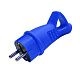 Вилка прямая каучук с ушком 2Р+Е 16А 250В IP44 СИНЯЯ Универсал