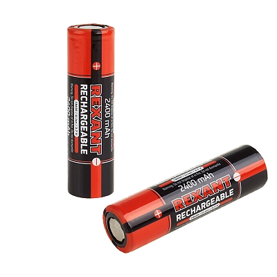 Аккумулятор 18650 unprotected Li-ion 2400mAh, 3.7V, блистер 2шт, REXANT
