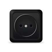Розетка б/з черный ОП 16А, 220В Олимп