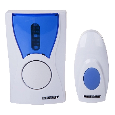 Беспроводной звонок RX-2, 32 мелодий, светод.инд., кнопка IP44 (А23 в компл.) REXANT