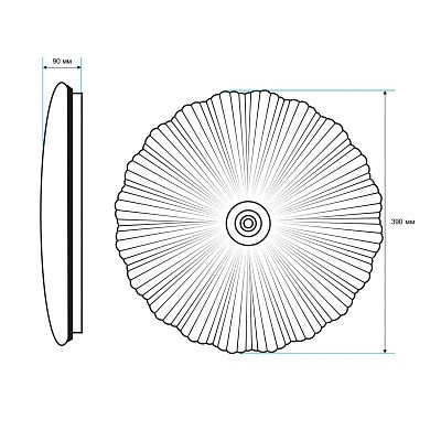 Светильник LED настенно-потолочный "ЖАСМИН" 60Вт НББД-RC-Р-1 (390*90мм, основание 350мм) с ИК ДУ TANGO РОССИЯ ЦВЕТНАЯ УПАКОВКА