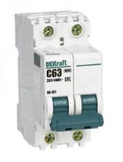 Автоматический выключатель ВА-101 2Р 63А 4.5кА х-ка С DEKraft