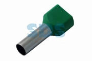 Наконечник штыревой втулочный изолированный F-14 мм 2х6 мм² (НШВи(2) 6.0-14/НГи2 6,0-14) зеленый REXANT (100)