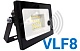 Прожектор светодиодный с датчиком движ.20W VLF8-D-20-6500-B  6500К 2400Лм 220V IP65  угол-120гр черный (122*94*29) VKL electric*