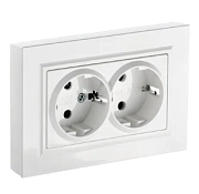 Розетка 2-ая с/з бел. BRITE СП, 16А (РС12-3-БрБ) (в сборе) ИЭК